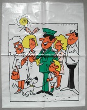 VOPO Plastikt&uuml;te Werbung Volkspolizei - Heinz Liedtke - DDR Comic Propaganda