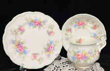 Trio Royal Albert Colleen Pink Roses Flora Vintage Victoria Tea Cup Saucer Plate