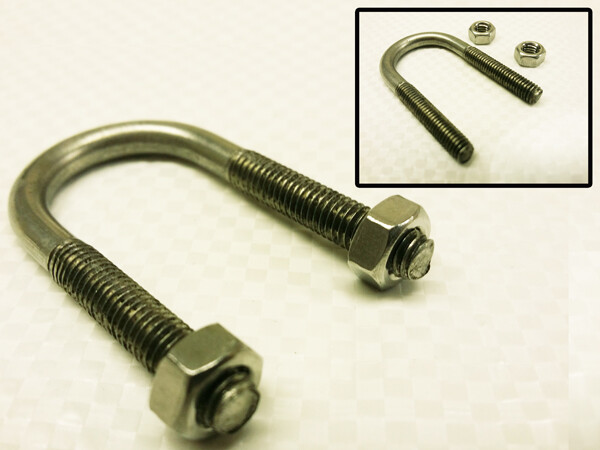 Steel 'U' Bolt With 2 Hex Nuts - Hose Pipe Tube Clamp