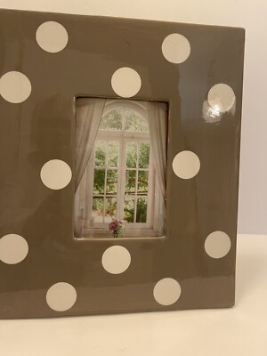 Carr Frames ceramic Beige  With Ivory Circles for 4''x6'' photo Frame 12x8 EUC