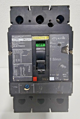 Square D JJL36175AACA Powerpact JJ 250 175A 3P 600 V AC