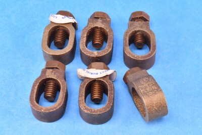6 Solid Bronze Direct-Burial Ground Clamp 10-2 1/2 Grounding Rod Acorn Clamps UL