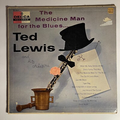 Ted Lewis   The Medicine Man For The Blues Vinyl, LP 1960 Decca   DL 8322