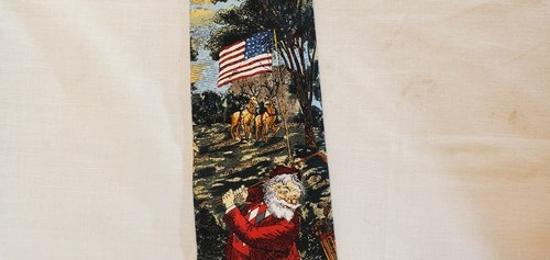 Christmas Santa Men's Tie Golf Theme American Flag Made in USA 100% Silk - Picture 4 of 6