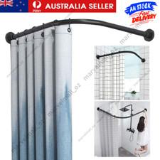 304 Stainless Steel Adjustable Black Corner Shower Curtain Rod L Shape for Bath