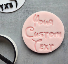 Cupcake Stamp "Custom Text", personalised embossers fondant / cookie stamp icing
