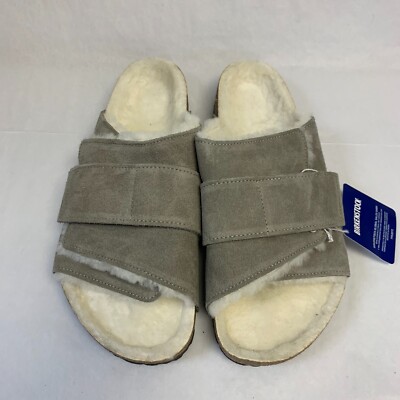 Birkenstock New w/o Box Kyoto Shearling Stone Coin Suede Leather