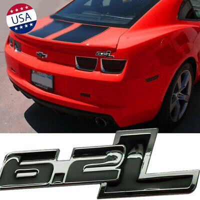 New Chrome Metal Letter RS Trunk Side Fender Emblem w/ Sticker for Chevy Camaro