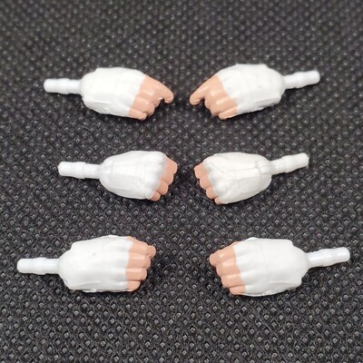 MARVEL LEGENDS FEMALE HANDS (6pc) FISTS PARTS WHITE GLOVES CUSTOM KITBASH FIGURE