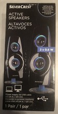Vintage Silvercrest 2x0.6w Active Speakers Optional Lighting Pair Power Via USB