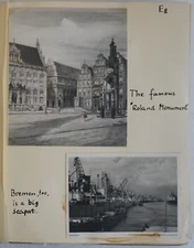 Estate Lot of 2 German 1950's Real Photo Post Cards Album Clippings & Map