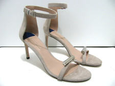 Stuart Weitzman Shoes Womens 10 Beige Suede Stiletto Heels Strap Pump New 455
