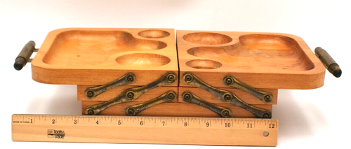 Karoff 1950 1960s Mid Century Fold Away Expandable Buffet Serving Tray - Picture 10 of 12