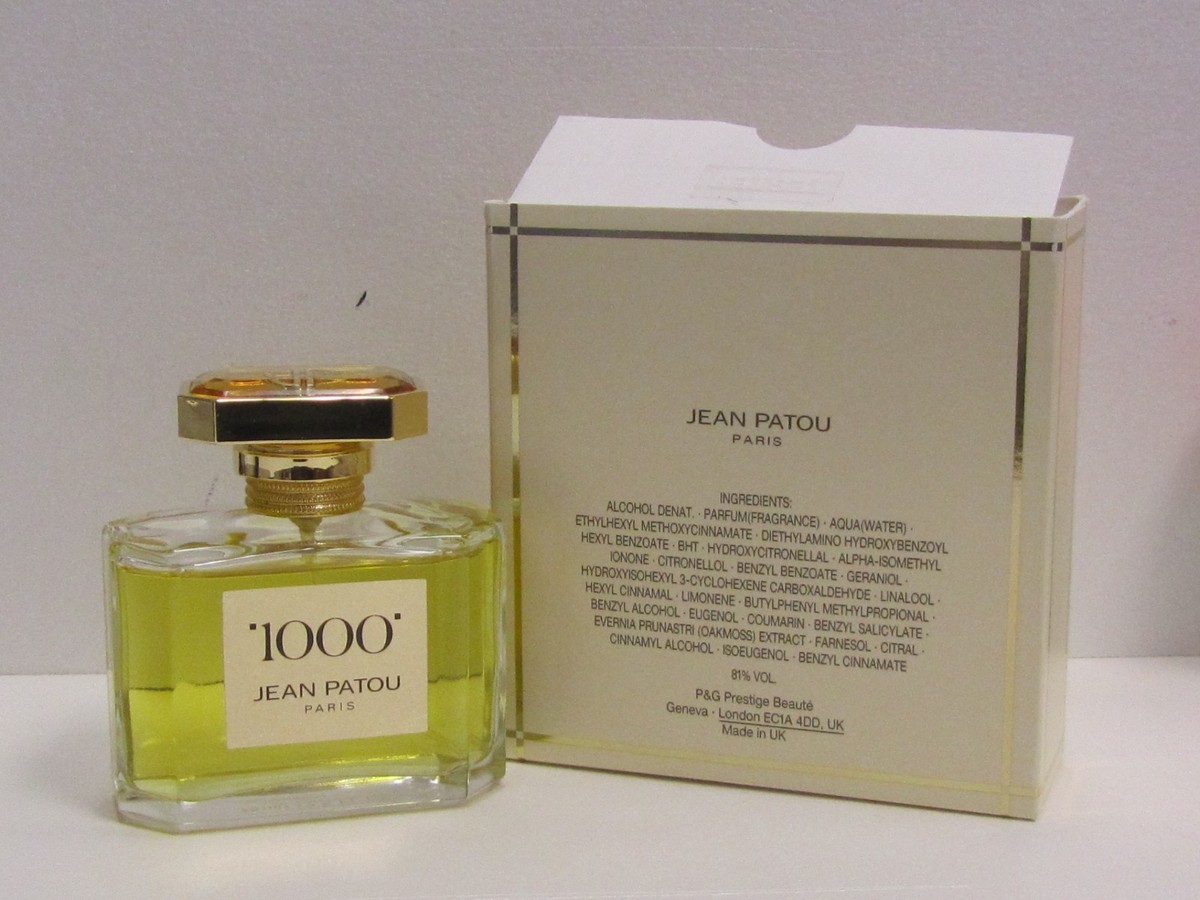 1000 Jean Patou For Women 2.5 oz Eau de Parfum Spray Box Top Cut