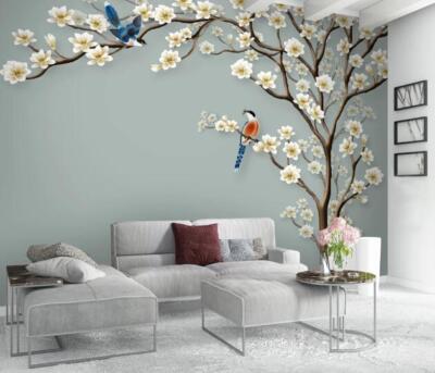 3D Branch Bird 46256NA Wallpaper Wall Murals Removable Wallpaper Fay