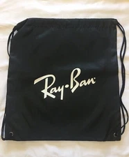 New Ray-Ban RAY BAN Black Cotton Drawstring Bag 14" x 16" Gym Bag Backpack