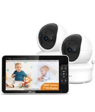 7" Large Split Baby Monitor with 2 HD Cameras and Audio, 1080P HD Video Baby ...