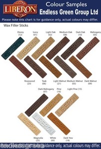 Liberon Black Bison Wax Color Chart