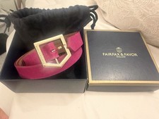 Fairfax & Favor Fuchsia Pink Suede Sennowe Silver Buckle Belt Size M
