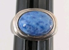 Vintage Southwestern Style Denim Lapis Silver Ring - Size 7.75