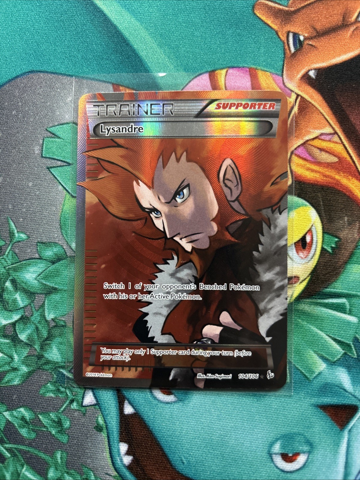 Pokémon TCG Lysandre Flashfire Holo Full Art Ultra Rare Card 104/106 NM