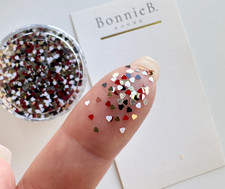 Bonnie B Mini Corazón Brillo Uñas 1mm Mezcla Lentejuelas 5 Colores K-Beauty