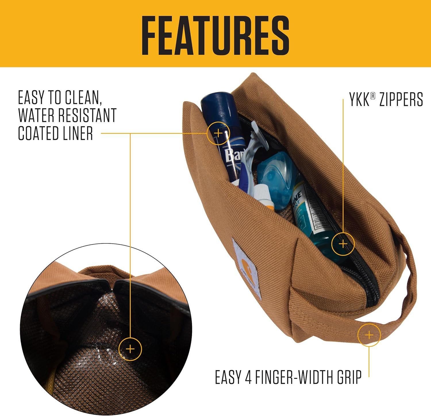 Durable Travel Kit, Organize Essentials W/The Water Resistance Free Toiletry Bag