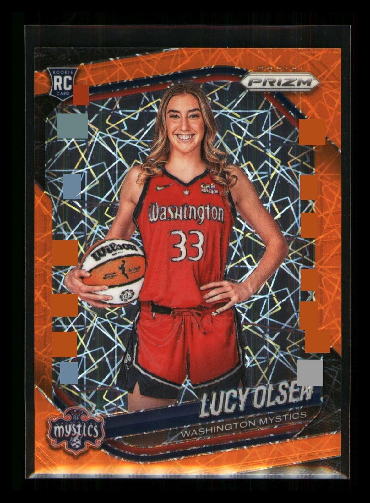 Lucy Olsen #145 Orange Velocity Prizm 2025 Panini Prizm WNBA Washington Mystics
