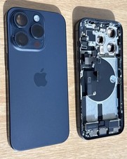 iPhone 15 Pro Blue Titanium Back Frame Housing OEM Replacement Grade AB
