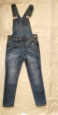 Cat  Jack Girls Blue Denim Stretch Overall Jumpsuit with Pockets Size S 6/6X 