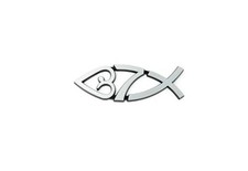 New Jesus Fish Car Decal 4 x 1.4 Inch   3D Metallic Look Chrome Christian