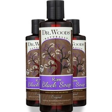 Dr Woods Raw Black Soap With Shea Butter 8 Fl Oz Natural Fl. 3 Pack