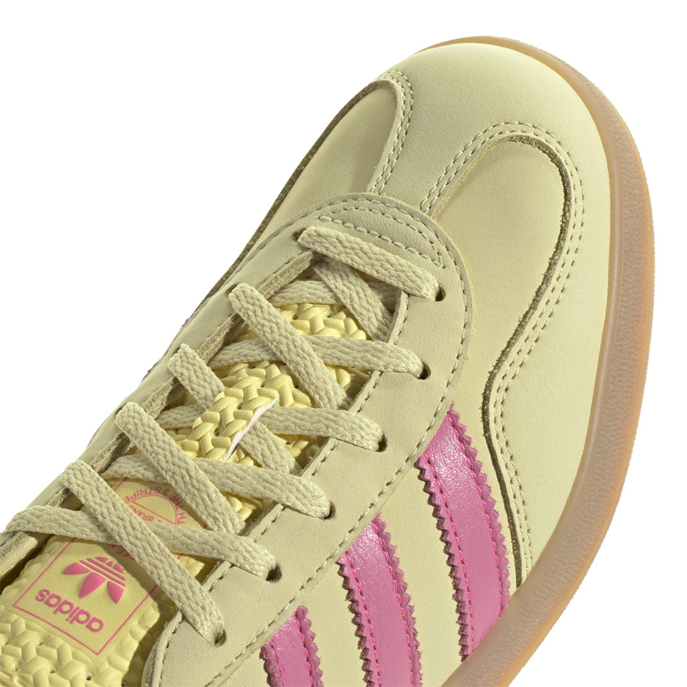 adidas Gazelle Indoor Lace Up  Womens Pink, Yellow Sneakers Casual Shoes JI2719 thumbnail 6