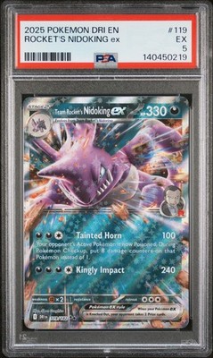 PSA 5 Rocket'S Nidoking Ex #119 2025 Pokemon Destined Rivals