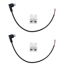 ELNONE 2PCS USB Type C Pigtail 2 Wire Left Right Direction,0.3M/1Ft 22AWG 5V ...