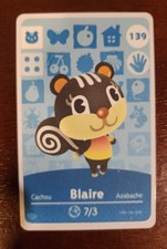 Animal Crossing Blaire 139 Amiibo Card
