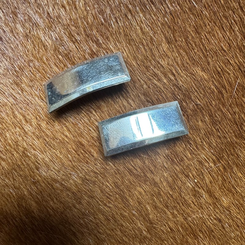 Set of 2 Vintage Silver Toned N.S. Meyer Shold-R-Form Lieutenant's Bar / Pin