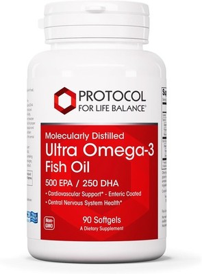 PROTOCOL FOR LIFE BALANCE Ultra Omega-3-500mg EPA & 250mg DHA - Fish Oil for Bra