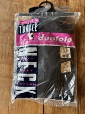 Deadstock DUOFOLD WOMEN'S Thermal L/S Turtleneck Shirt Small Black NEW