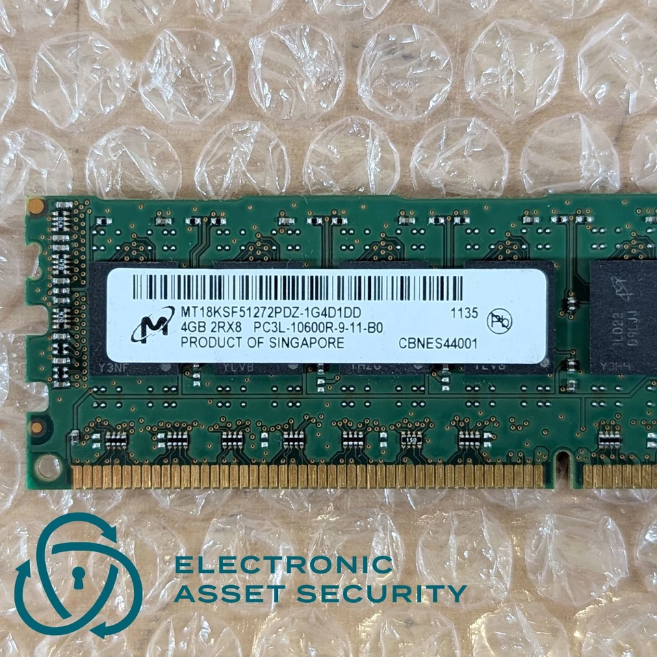 (Lote de 17) Micron 4GB 2Rx8 PC3L-10600R | MT18KSF51272PDZ-1G4D1DD Foto 2 de 2