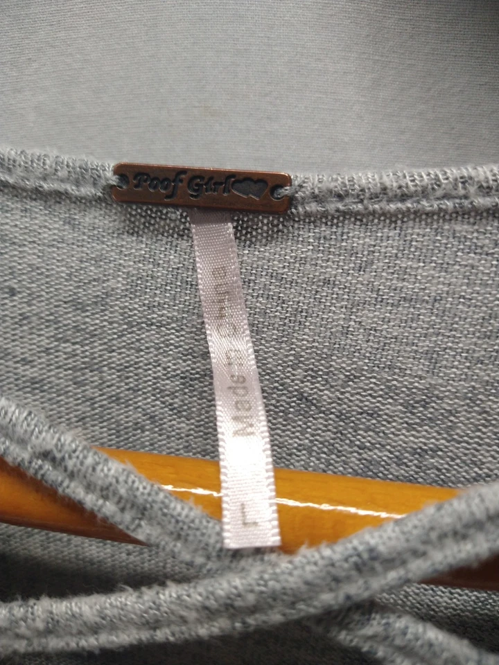 Vestido Poof Niña Gris Talla Grande Niñas Manga 3/4 Texturizado Cuadrado Foto 2 de 4