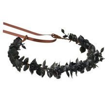 Black Fairy Flower Crown, Handmade Gothic Floral Headpiece - Elf Flower Hair