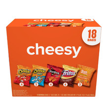Frito-Lay Cheesy Snack Chips Variety pack, 18 Count Multipack Box