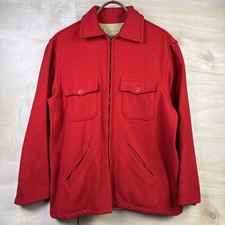 Vintage 60s Melton Outerwear Wool Zip Up Shirt Jacket Shacket Sz 22 x 28