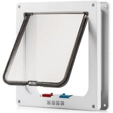 4 Way Pet Door Cat Puppy Dog Magnetic Lock Lockable Flap Door Frame Magnetic ABS