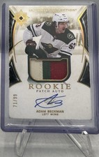 2021 Upper Deck Ultimate Collection Rookies 36/99 Adam Beckman Patch Auto 0ro5