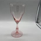 Pink Depression Glass Rib Optic Water Goblet