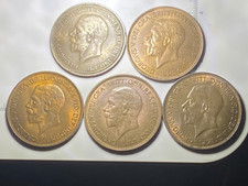 George V pennies, all mint condition, all 1935, £25 each x 5