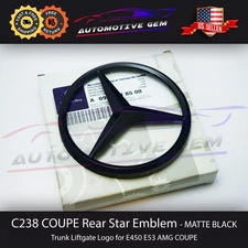 C238 COUPE Mercedes MATTE BLACK Star Emblem Rear Trunk Lid Logo Badge AMG E450