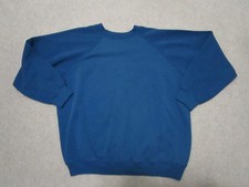 Vintage 90s Sweater Mens Extra Large Blue Blank Raglan Crewneck Hanes USA Made